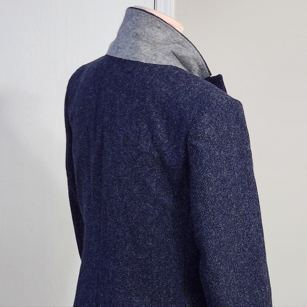 J. Crew‎ Long Parke Blazer In Navy Herringbone English Wool - Picture 10 of 16